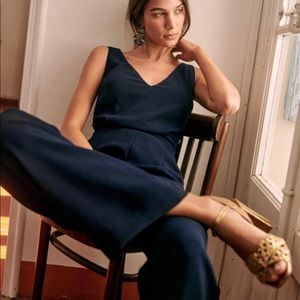 Sezane Navy Jumpsuit